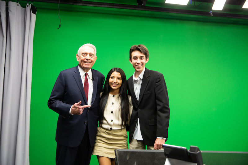 Dan Rather with Media Students