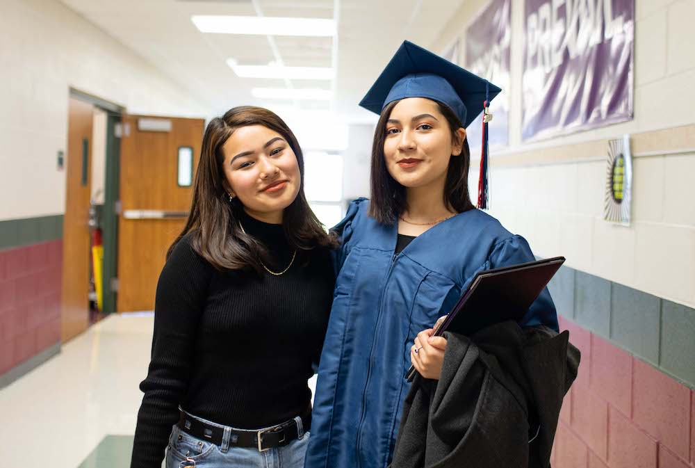 PACE college graduate and friend