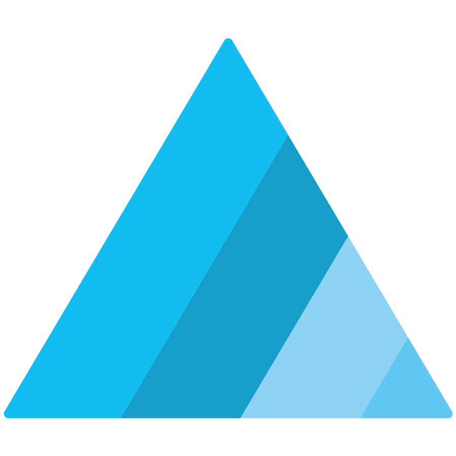 Equity-Barriers Equity Barriers icon with blue spectrum colors in a triangle