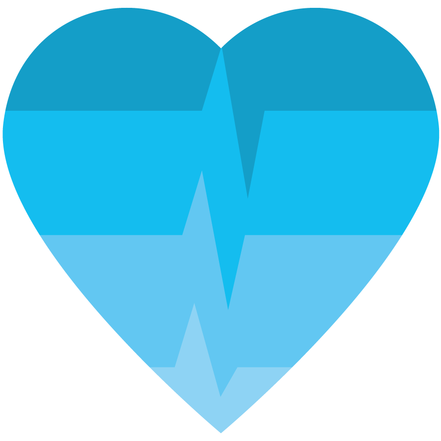 Pandemic-Response Pandemic Response icon with blue spectrum colors in a heart-beat pattern