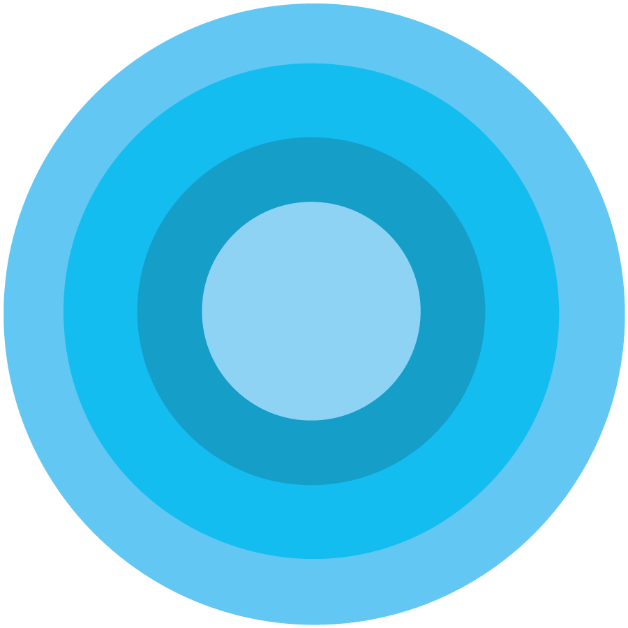 The Role of Testing icon circle with blue colors