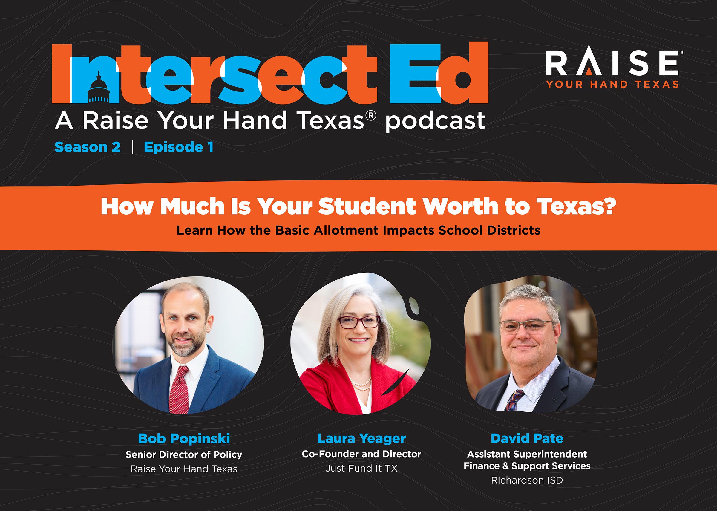 Raise Your Hand Texas podcast episode on school finance and the basic allotment in the 88th Session.