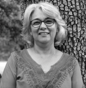 Black and white headshot of Susan Hansen
