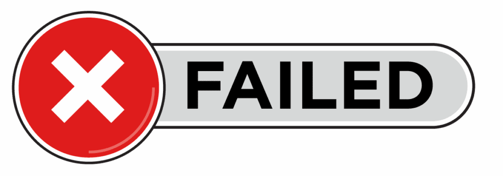 Failed icon graphic